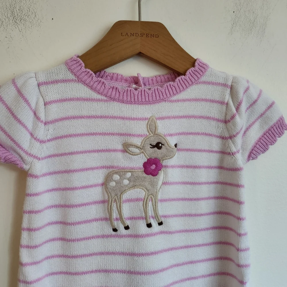 Gymboree Knit Baby Deer Stripe Dress 18 to 24M